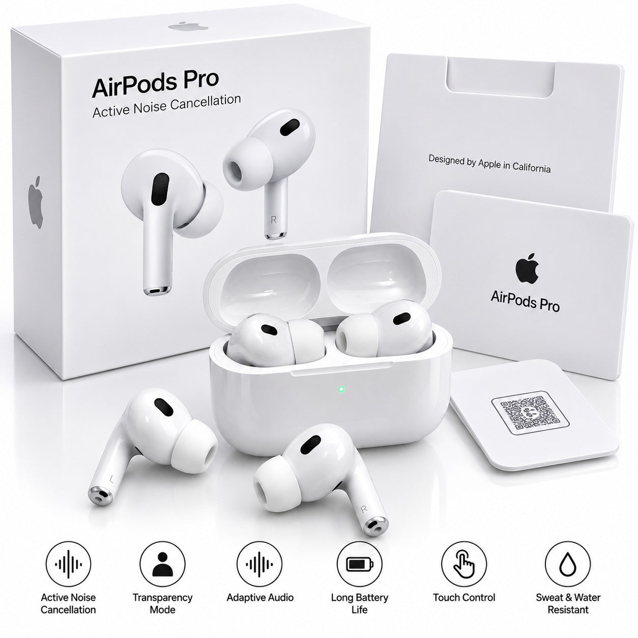Wireless Pro Earbuds with Active Noise Cancellation & Charging Case