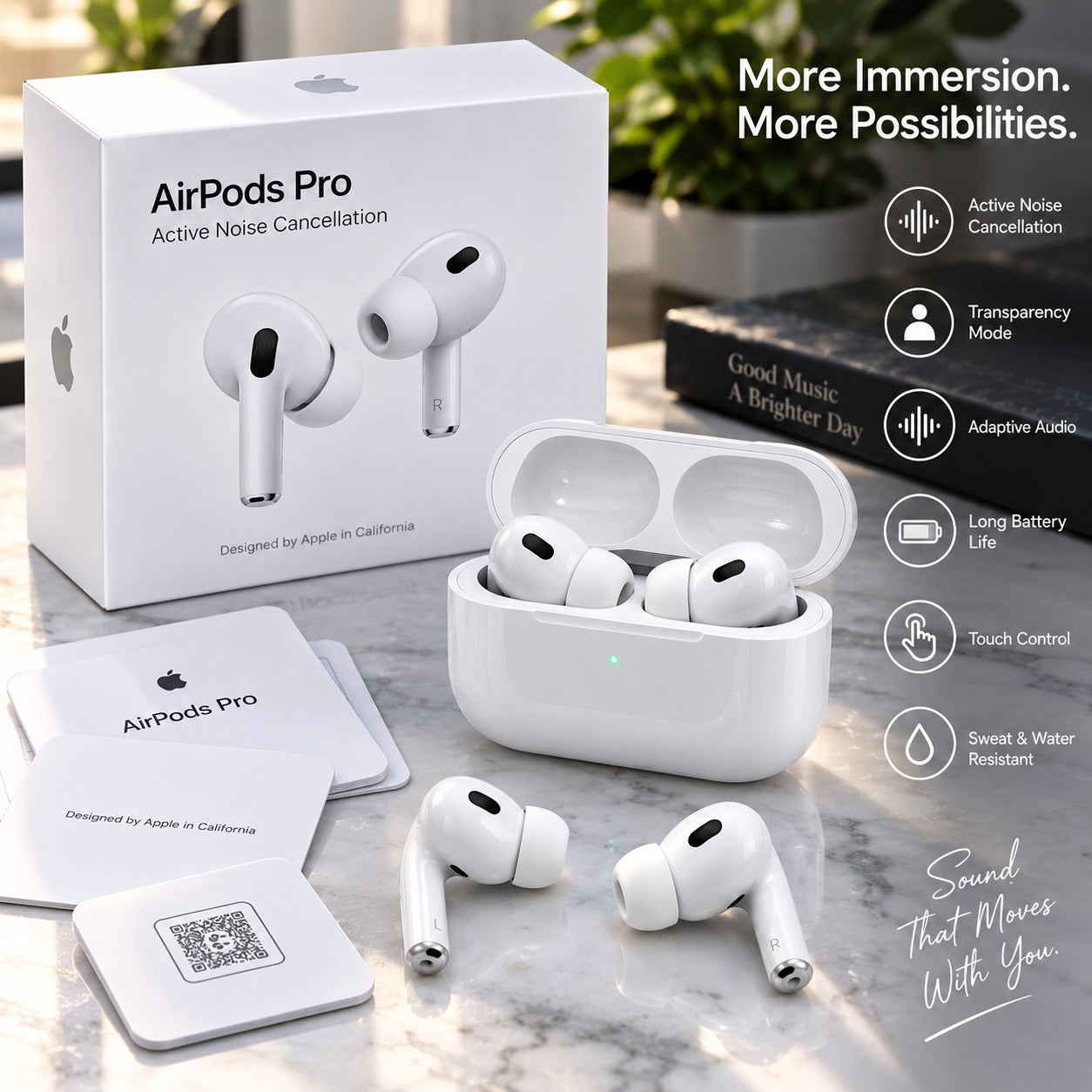 Wireless Pro Earbuds with Active Noise Cancellation & Charging Case